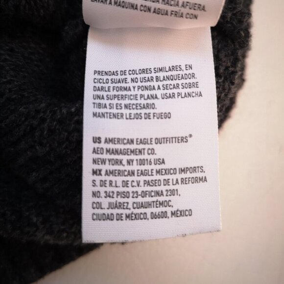 American Eagle Men's Size XS Full Zip Dark Grey Sweater - Picture 10 of 13